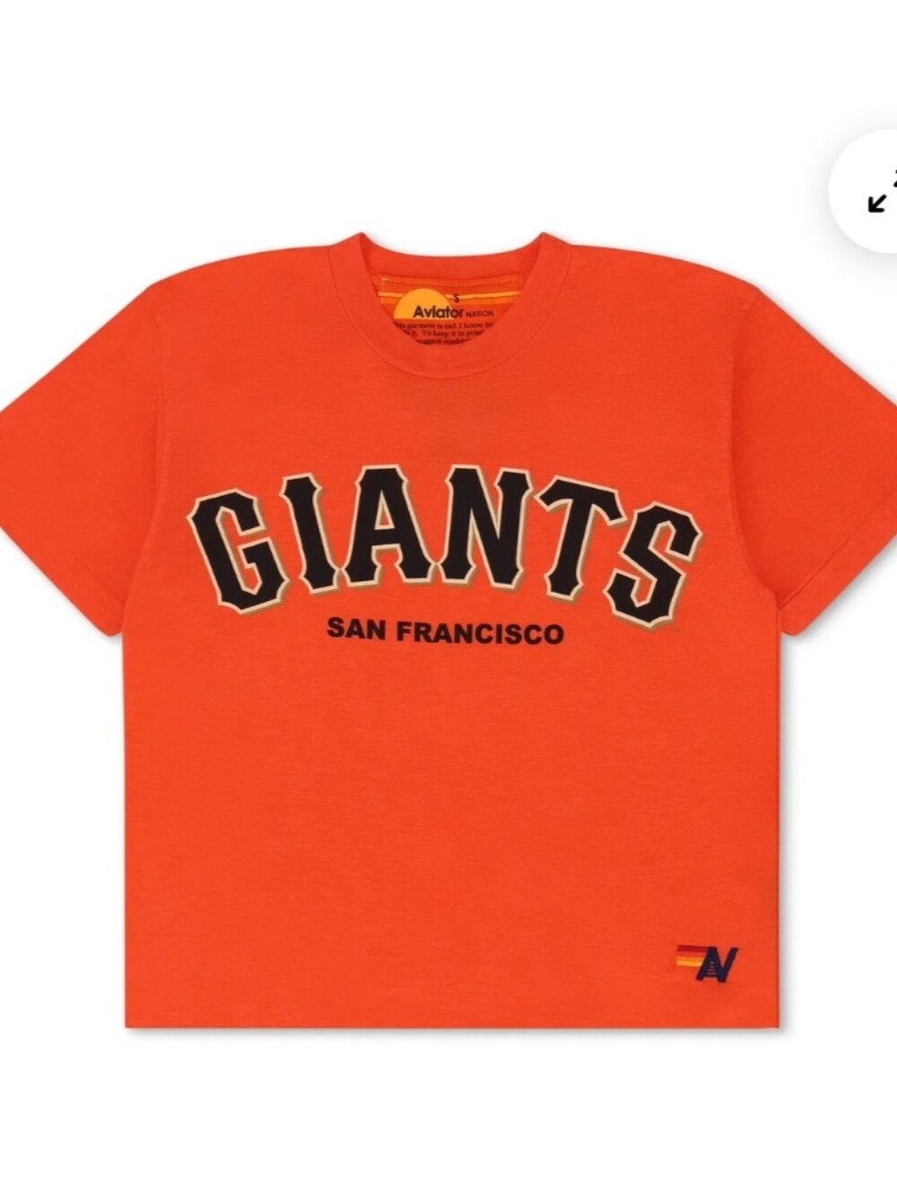 Aviator Nation SAN FRANCISCO GIANTS 2026 BOYFRIEND TEE - ORANGE- NWT- MEDIUM